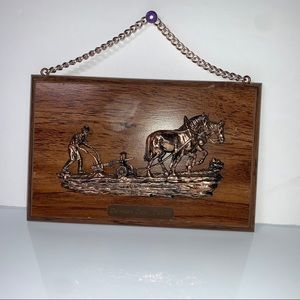 Vintage 3D Copper Tone Dawson City, Yukon Horses